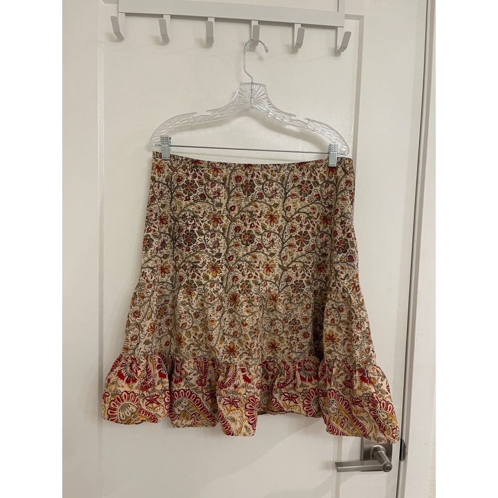 Kuhl Womens Midi Skirt Frill Floral Boho Fairycore‎ Granola Whimsey